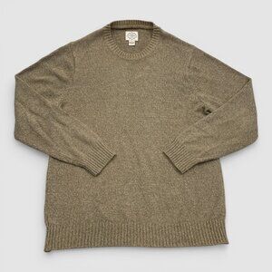 St. John’s Bay Beige Cotton Long Sleeve Crew Neck Sweater Men's Large
